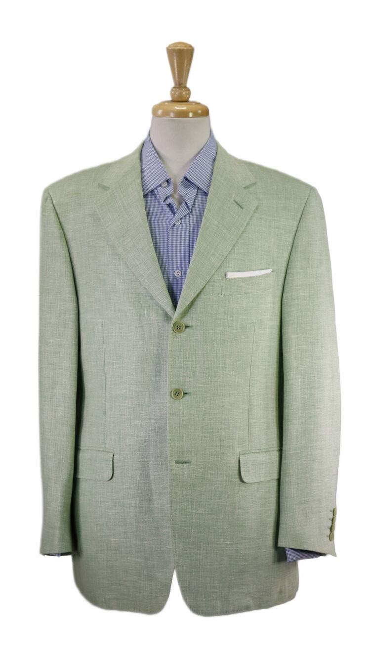 Canali Lime Green Woven Linen Wool Silk Sportcoat Blazer Jacket 40R
